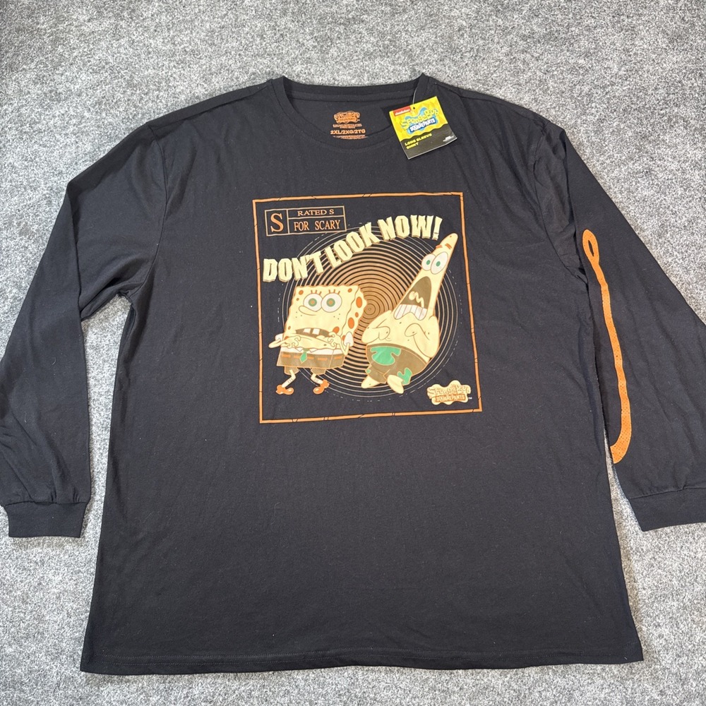 Spongebob Squarepants Dont Look Now! Long Sleeve T-Shirt Culturefly NWT 2XL